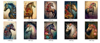 The Dutch Lady Design: Floral Horses Postcards