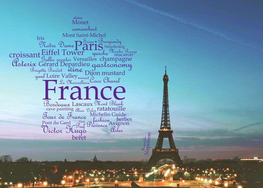 France In Words Word Cloud Photo: France postcard| Postcards Market