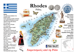 Europe | GR_010_RS - Rhodes MOTW South Aegean Maps of the World Postcard series