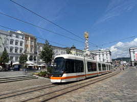 Photo T001: Tram in Main Square Linz, Austria