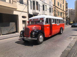 R016 Photo: Maltese Retro Red Bus - Malta