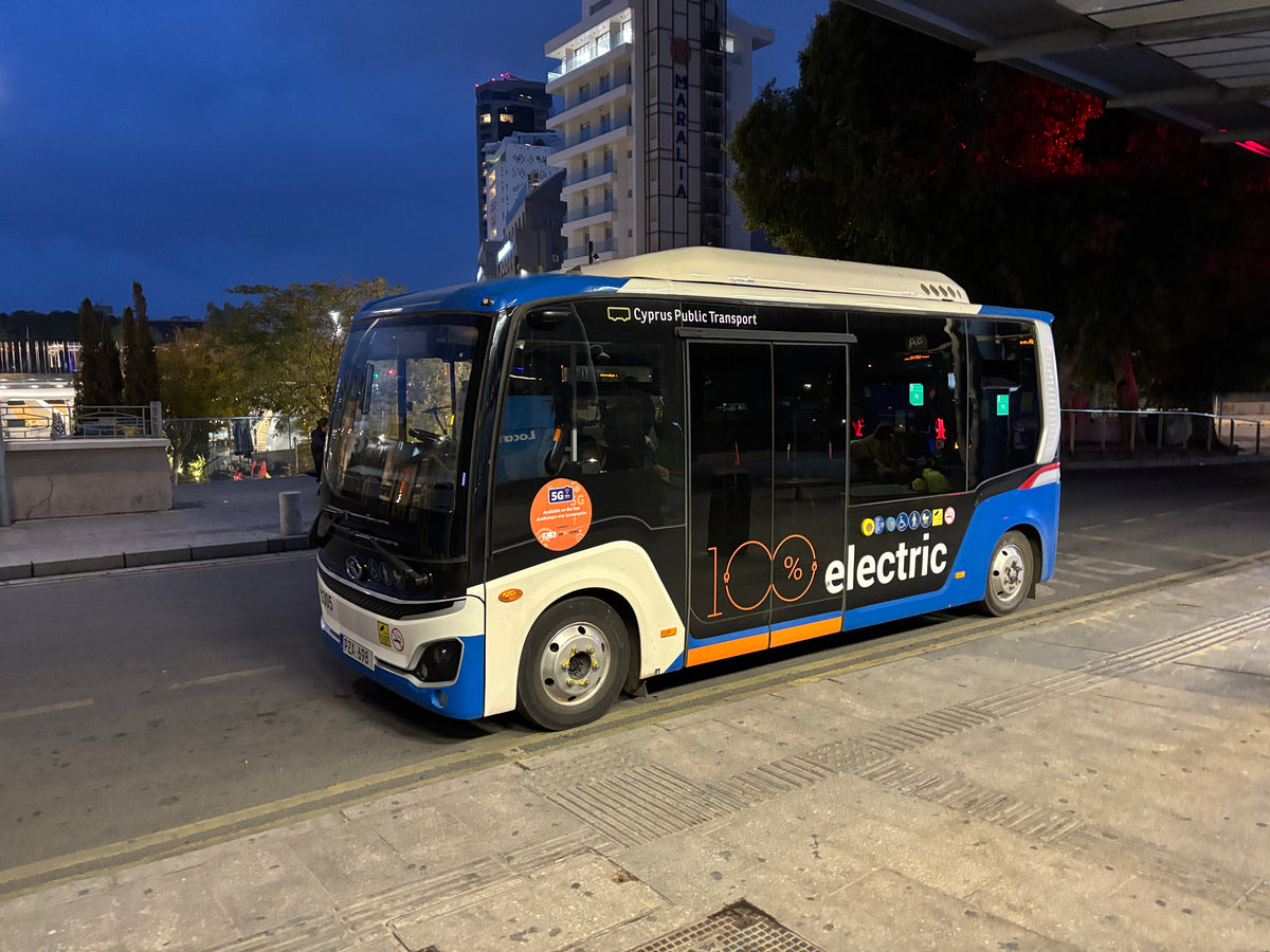 Photo: Public Transport Electric Bus, Nicosia, Cyprus| Postcards Market