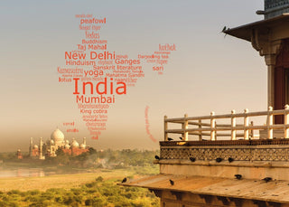 Word Cloud Photo: India view postcard