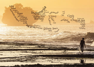 Word Cloud Photo: Indonesia view postcard