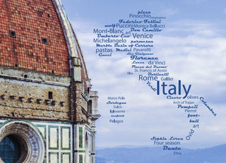 Word Cloud Photo: Italy view postcard
