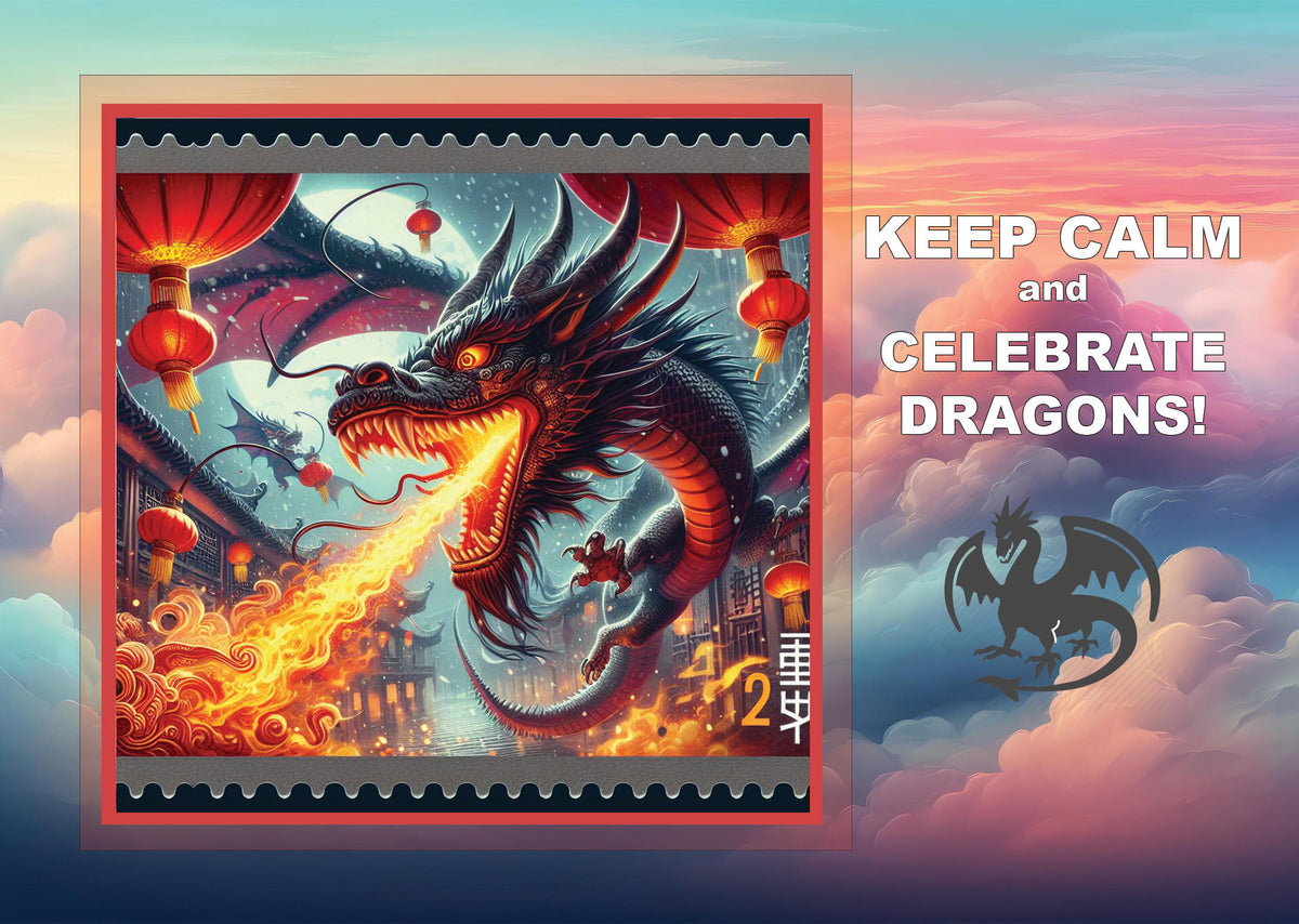 Fantasy Art (T018) - Keep Calm and Celebrate Dragons| Postcards Market