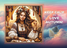 Fantasy Art (T018) - Keep Calm and Love Autumn