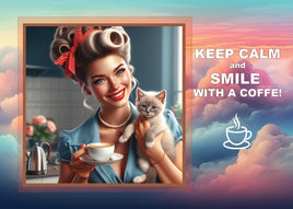 Fantasy Art (CA014) - Keep Calm and Smile with a Coffee