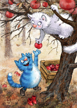 Drawings: 34. Blue Cats - Late apples