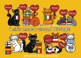 Drawings D038: Titina and Friends - Let's Meow around Europe