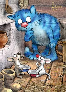Drawings: 26. Blue Cats - Nomnom
