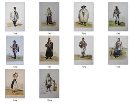 Collector's pack: Romanian Vintage Costumes 19th Centuries pack of 10 postcards