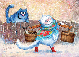 Drawings: 13. Blue Cats - Tails Parade