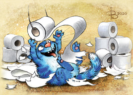 Drawings: 11. Blue Cats - Toilet paper