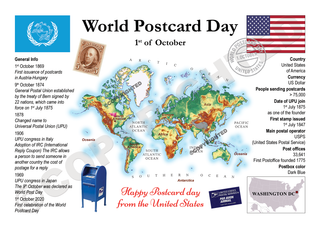WPD MOTW: United States Maps of the World Postcard Series