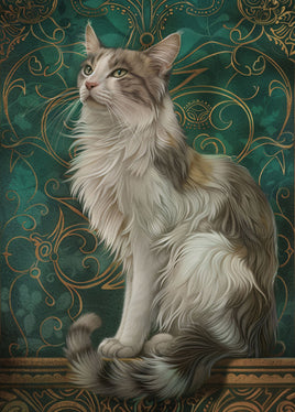Postcard - Fluffy Cat (DL45)