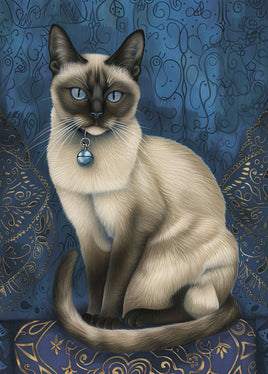 Postcard - Cat on Blue Background (DL24)
