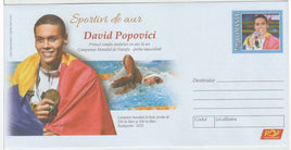 Collector's Item: Swimming Theme prepaid Envelope - David Popovici - Romania