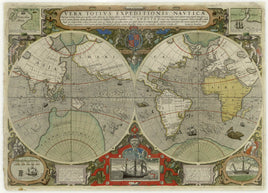 HB29 Foto: Alte Karte 1595 n. Chr. Karte von Jodocus Hondius