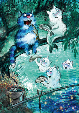 Drawings: 29. Blue Cats - Mermaids