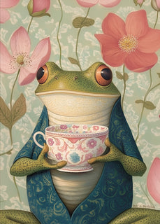 Postcard -  Frog Tea Time (DL13)