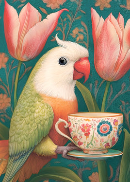 Postcard - Parrot Tea Time (DL10)