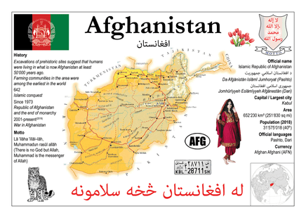 Asia | Afghanistan MOTW (History) - top quality approved by www.postcardsmarket.com specialists
