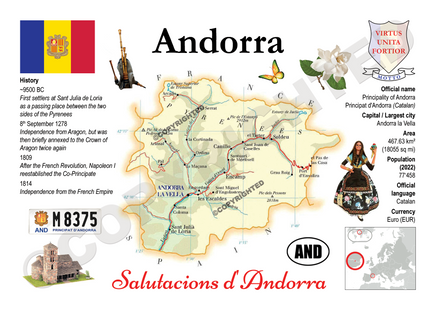 Europe | Andorra MOTW - top quality approved by www.postcardsmarket.com specialists