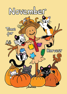 November is the best time of the year to harvest pumpkins. Titina and friends can’t wait to help their human friend to take some colorful pumpkins at home. Meanwhile they love to plat with the scarecrow