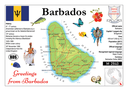 North America | Barbados MOTW - top quality approved by www.postcardsmarket.com specialists