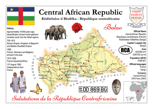 AFRICA | Central African Republic MOTW - top quality approved by www.postcardsmarket.com specialists