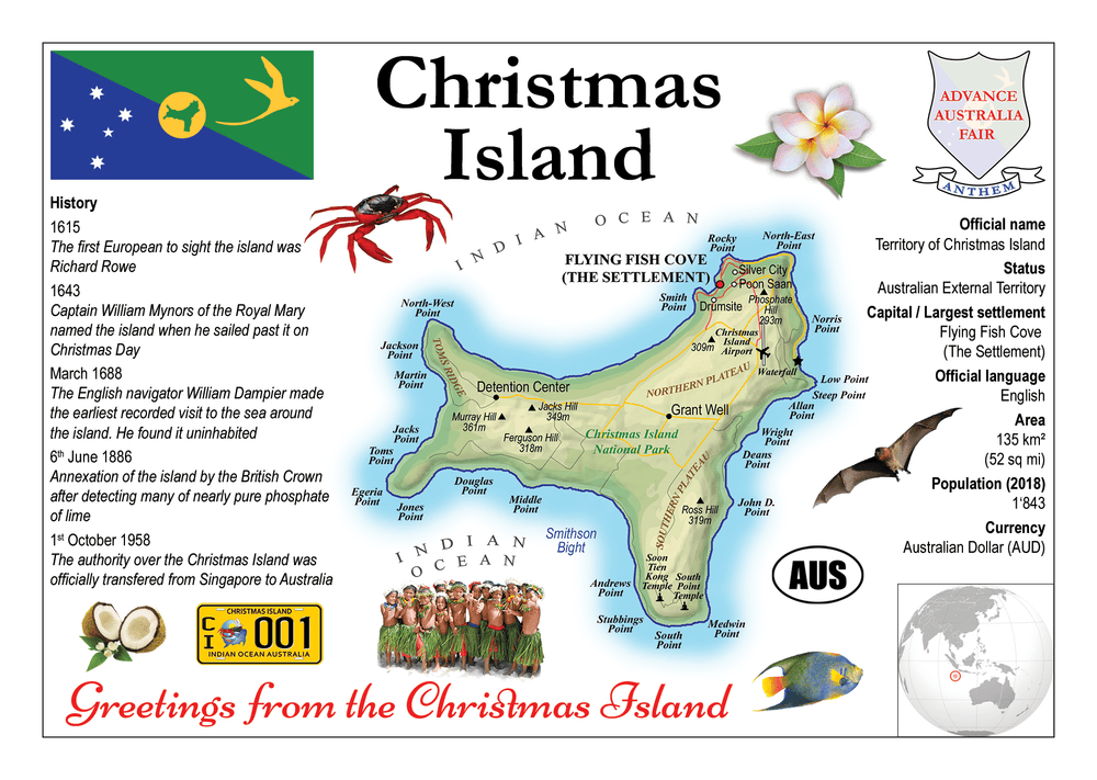 Oceania | Christmas Island MOTW - top quality approved by www.postcardsmarket.com specialists