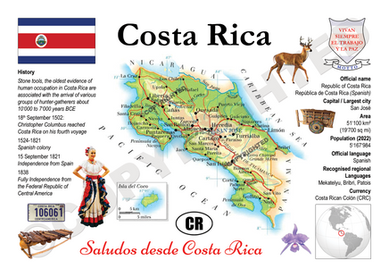 North America | Costa Rica MOTW - top quality approved by www.postcardsmarket.com specialists