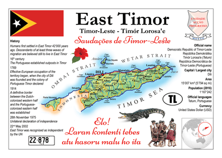 Asia | East Timor MOTW - Timor-Leste - top quality approved by www.postcardsmarket.com specialists