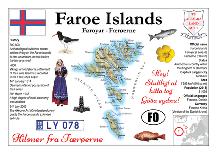 Europe | FAROE ISLANDS MOTW - top quality approved by www.postcardsmarket.com specialists