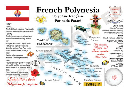Oceania | French Polynesia MOTW - top quality approved by www.postcardsmarket.com specialists