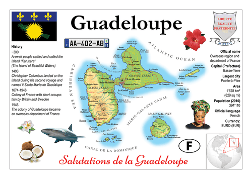 North America | Guadeloupe MOTW - top quality approved by www.postcardsmarket.com specialists