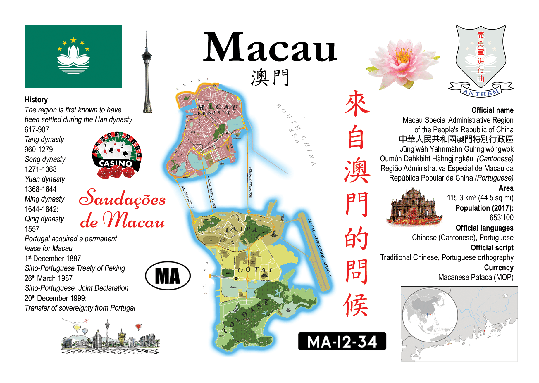 Macaw Map Macau tourist map 60 photos - Guidebookbali.com