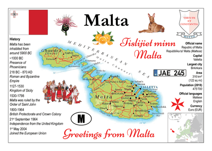 Europe | Malta MOTW - top quality approved by www.postcardsmarket.com specialists
