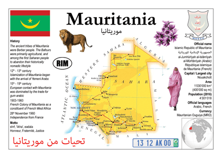 AFRICA | Mauritania MOTW - top quality approved by www.postcardsmarket.com specialists