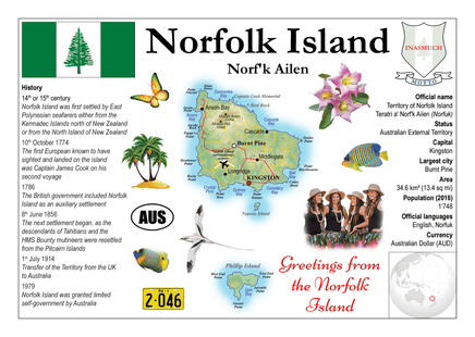 Oceania | Norfolk Island MOTW - top quality approved by www.postcardsmarket.com specialists