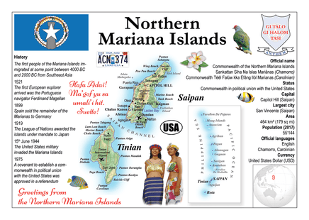 Oceania | Northern Mariana Islands MOTW - top quality approved by www.postcardsmarket.com specialists