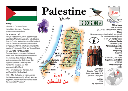 Asia | Palestine MOTW - top quality approved by www.postcardsmarket.com specialists