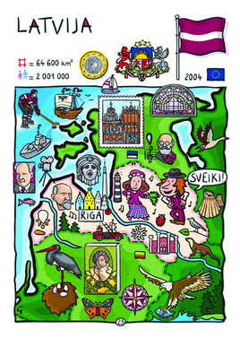 EU - United in Diversity - Latvia_18 - top quality approved by www.postcardsmarket.com specialists
