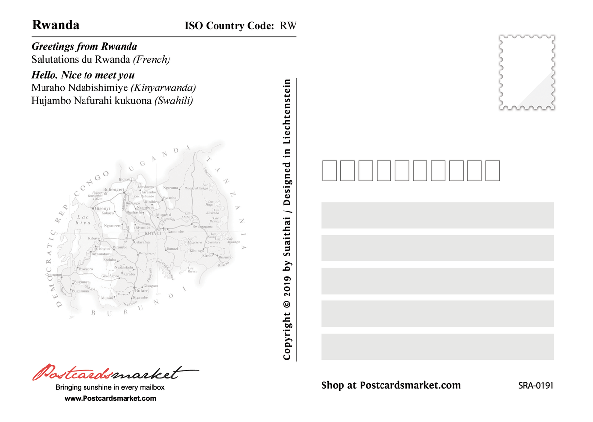 AFRICA | RWANDA MOTW Maps of the World Series| Postcards Market