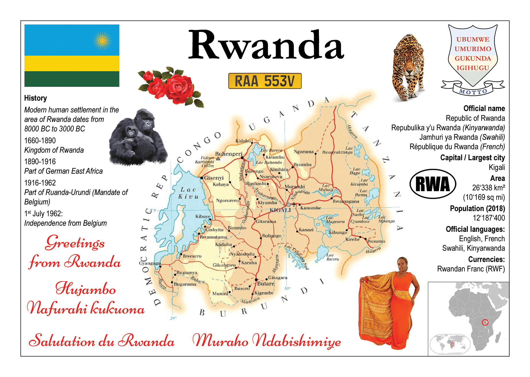 Rwanda On The Map Of Africa