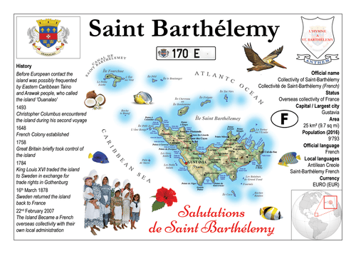 North America | Saint Barthelemy MOTW - top quality approved by www.postcardsmarket.com specialists
