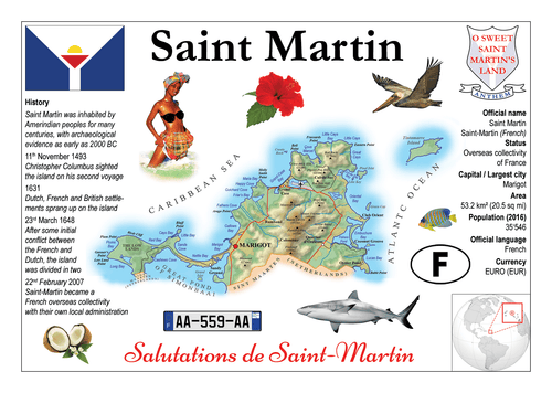 North America | Saint Martin MOTW - top quality approved by www.postcardsmarket.com specialists