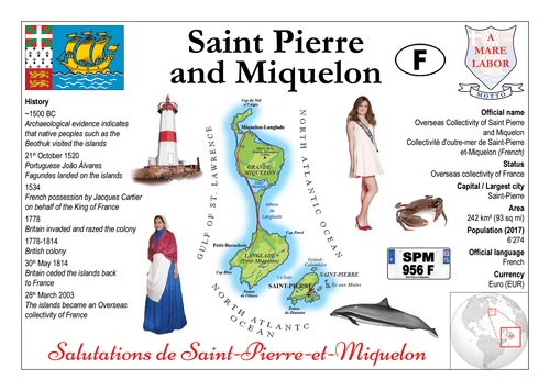 North America | Saint Pierre & Miquelon MOTW - top quality approved by www.postcardsmarket.com specialists