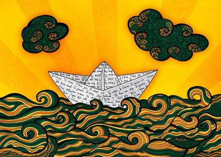D002 Colours: 002 Origami Boat - top quality approved by www.postcardsmarket.com specialists